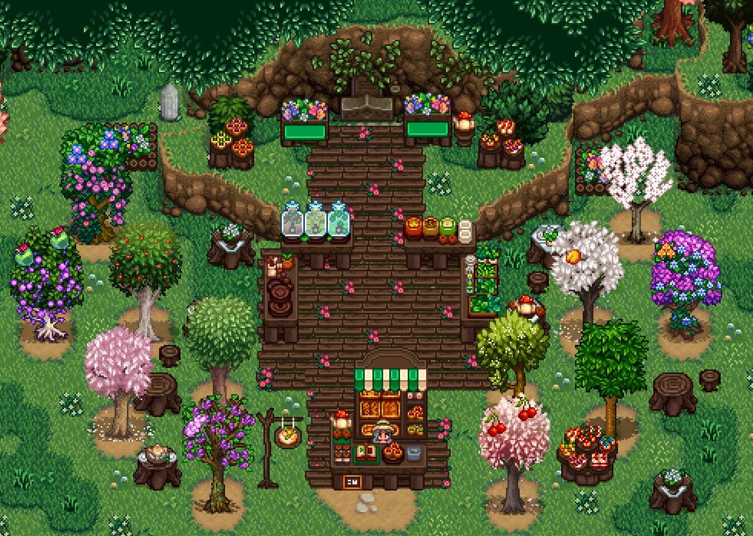 HxW Forest Cafe Flooring mod for Stardew Valley
