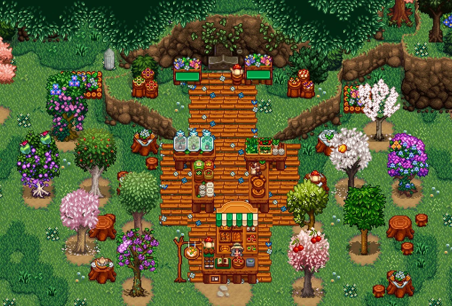 HxW Forest Cafe Flooring mod for Stardew Valley