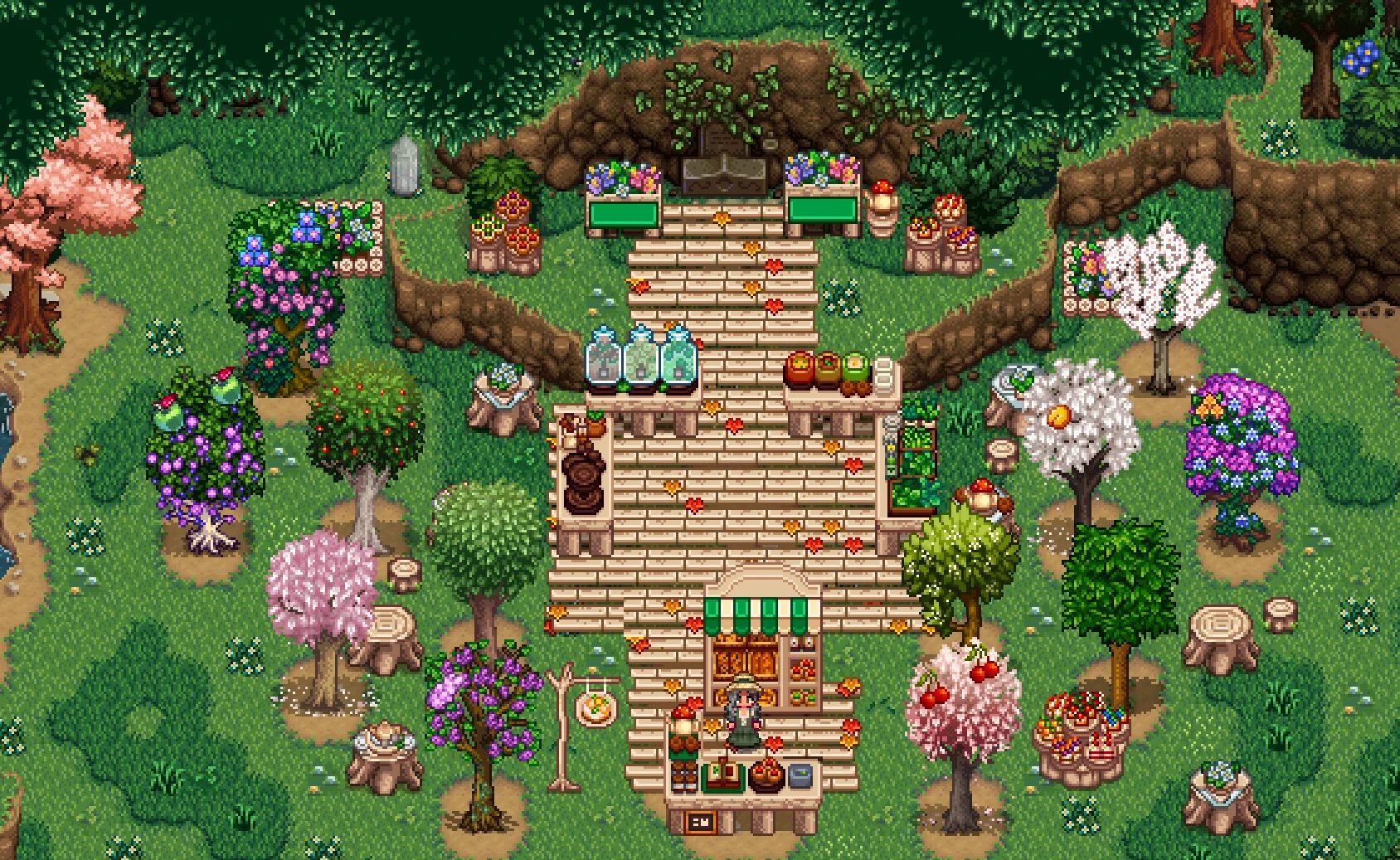 HxW Forest Cafe Flooring mod for Stardew Valley
