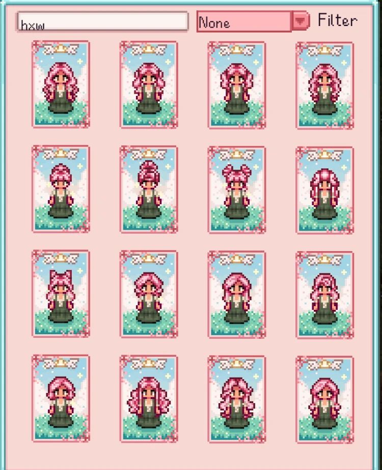 HxW Sweetheart Hairstyles - Magical Girl Pastels Edition mod for Stardew Valley