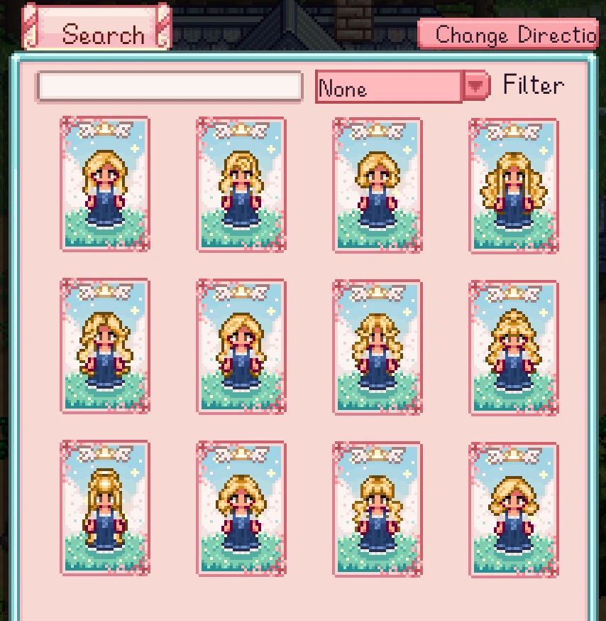 HxW Sweetheart Hairstyles - Magical Girl Pastels Edition mod for Stardew Valley