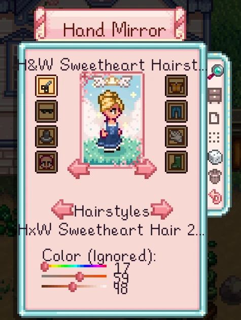 HxW Sweetheart Hairstyles - Magical Girl Pastels Edition mod for Stardew Valley