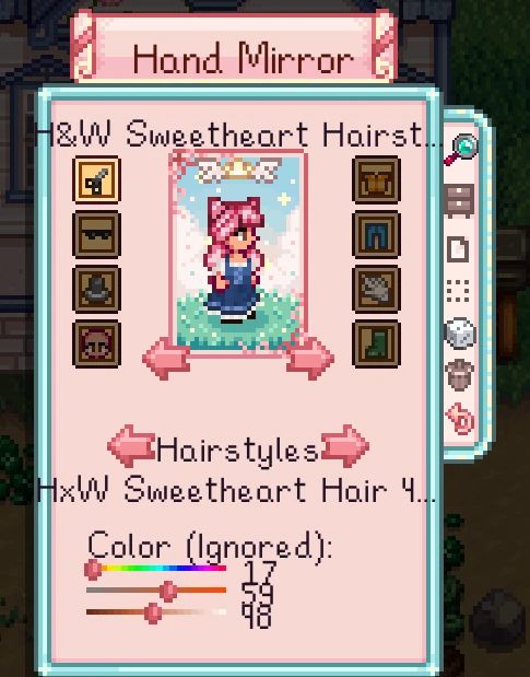 HxW Sweetheart Hairstyles - Magical Girl Pastels Edition mod for Stardew Valley