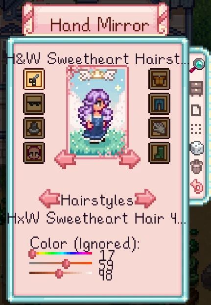 HxW Sweetheart Hairstyles - Magical Girl Pastels Edition mod for Stardew Valley