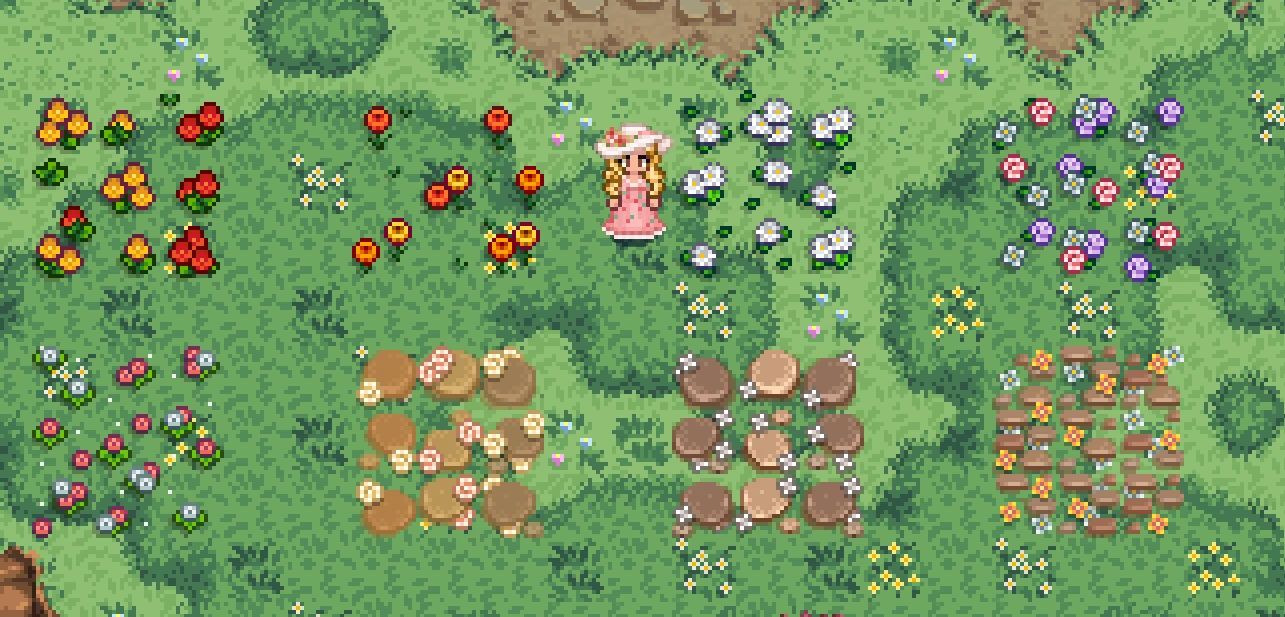 HxW Flower Paths for Alternative Textures mod for Stardew Valley