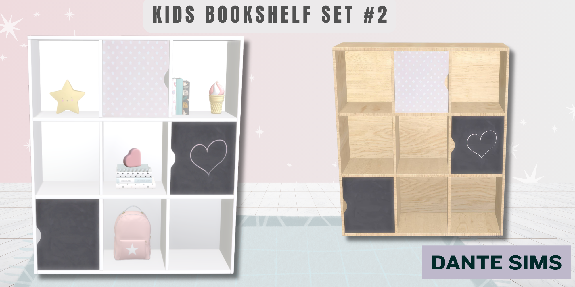  Kids bookshelf 2 mod for The Sims 4 