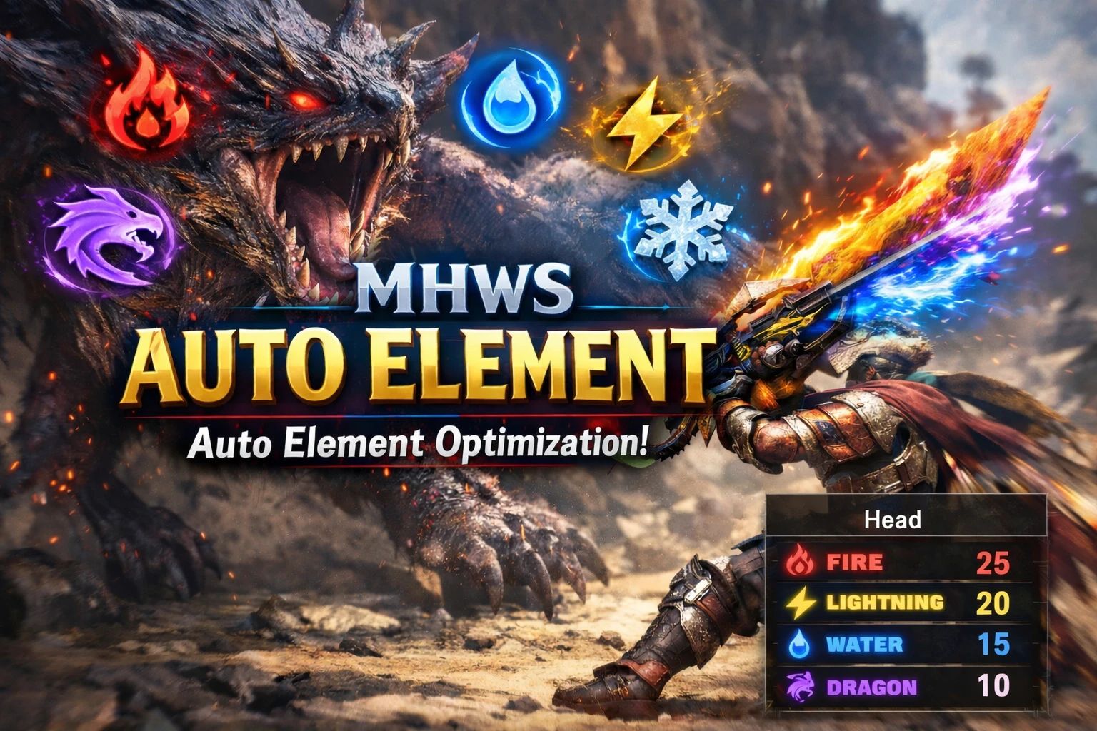 Auto Element mod for Monster Hunter Wilds