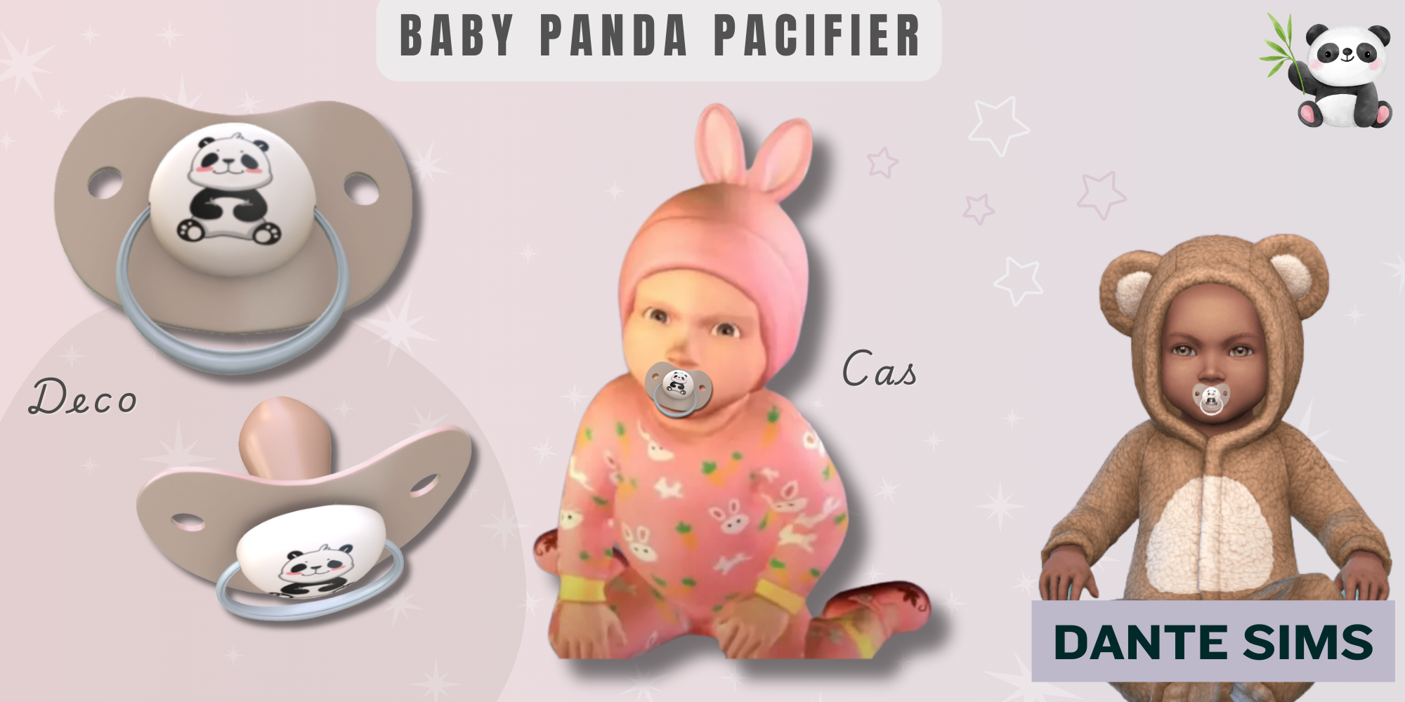 Baby panda pacifier  mod for The Sims 4 