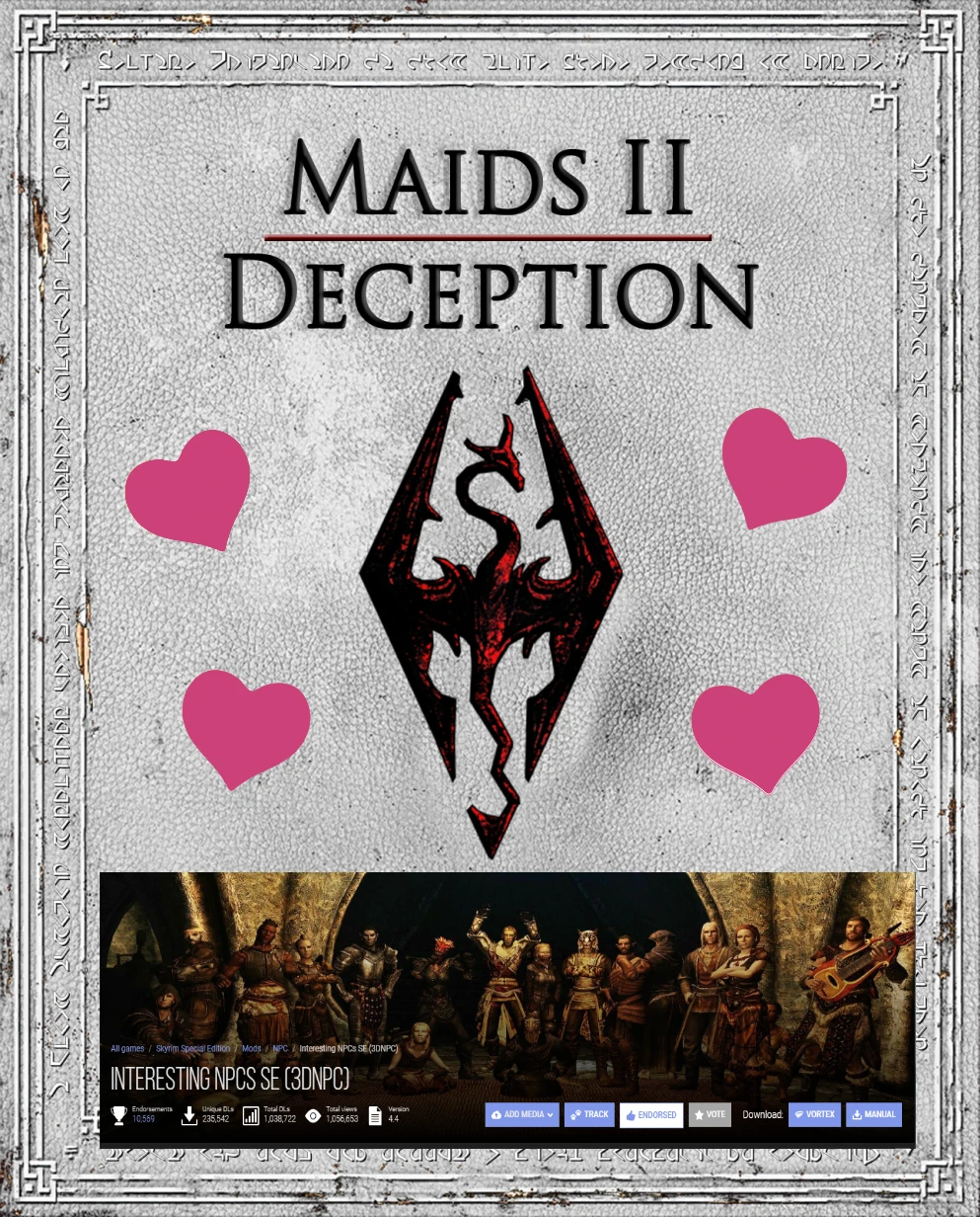 MAIDS II - Deception and Interesting NPCS (3DNPC) Clipping Patch mod for The Elder Scrolls V: Skyrim Special Edition