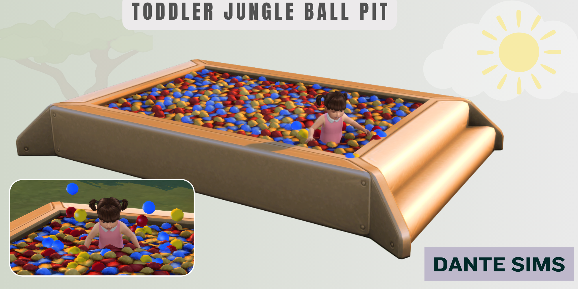 Toddler Jungle Ball Pit mod for The Sims 4 