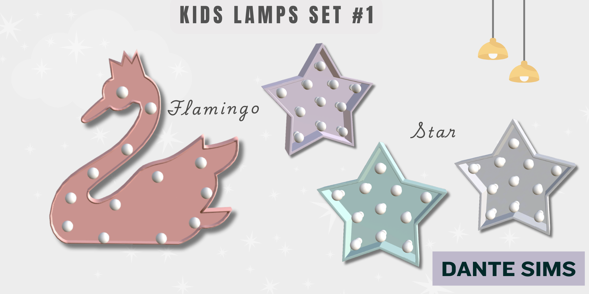 Kids lamps set 1 mod for The Sims 4 