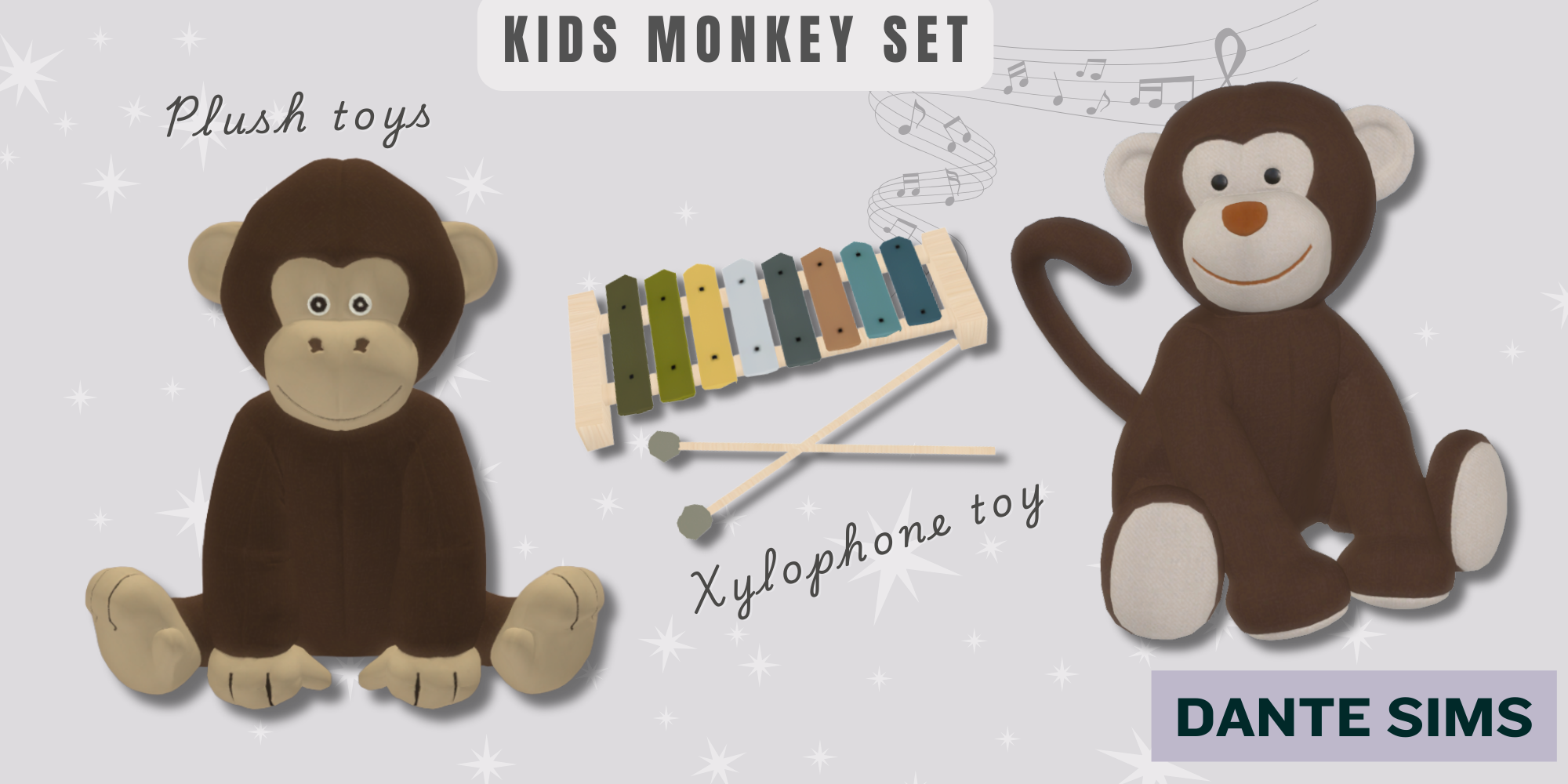 Kids monkey set mod for The Sims 4 
