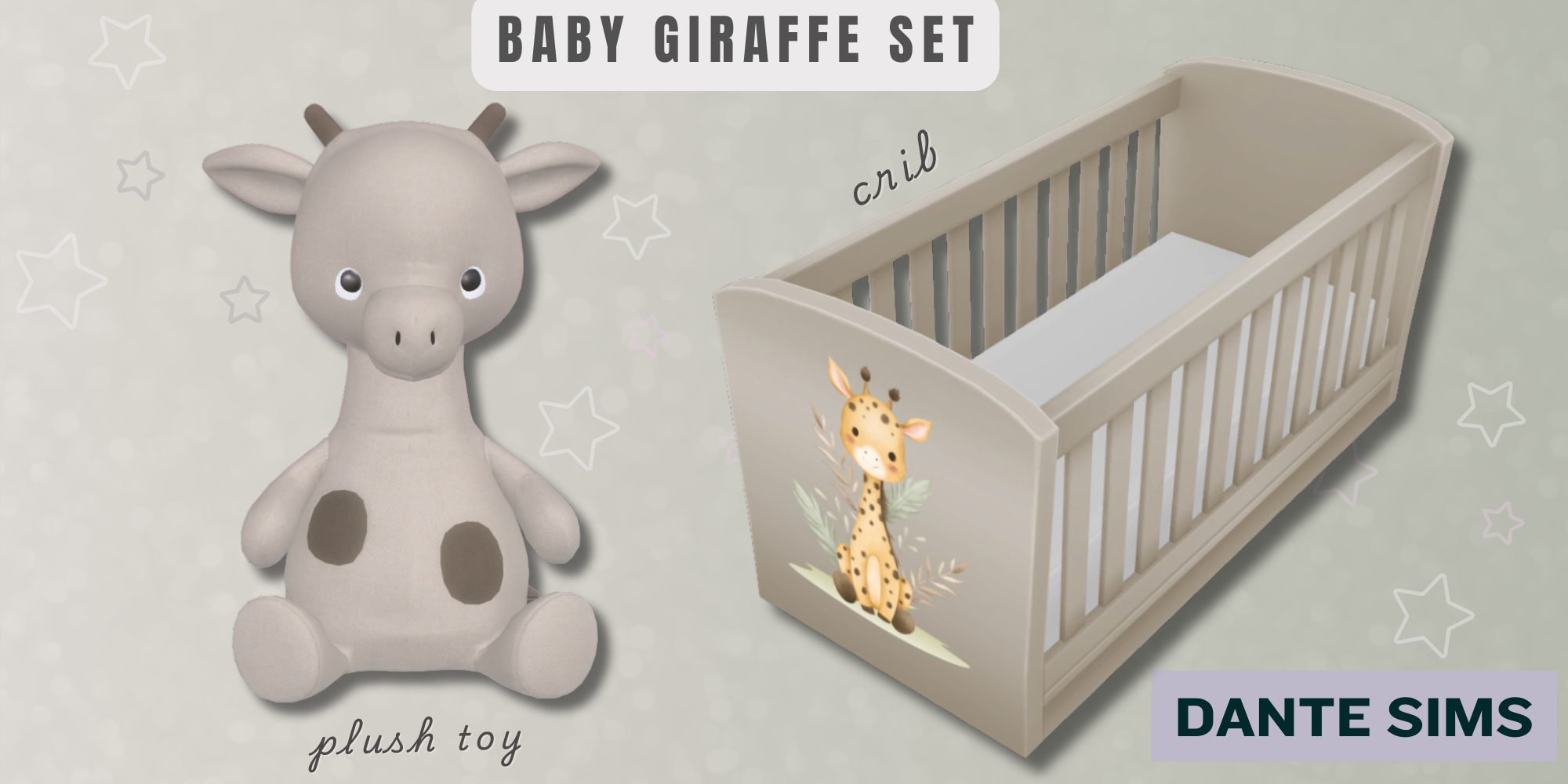 Baby Giraffe set mod for The Sims 4 