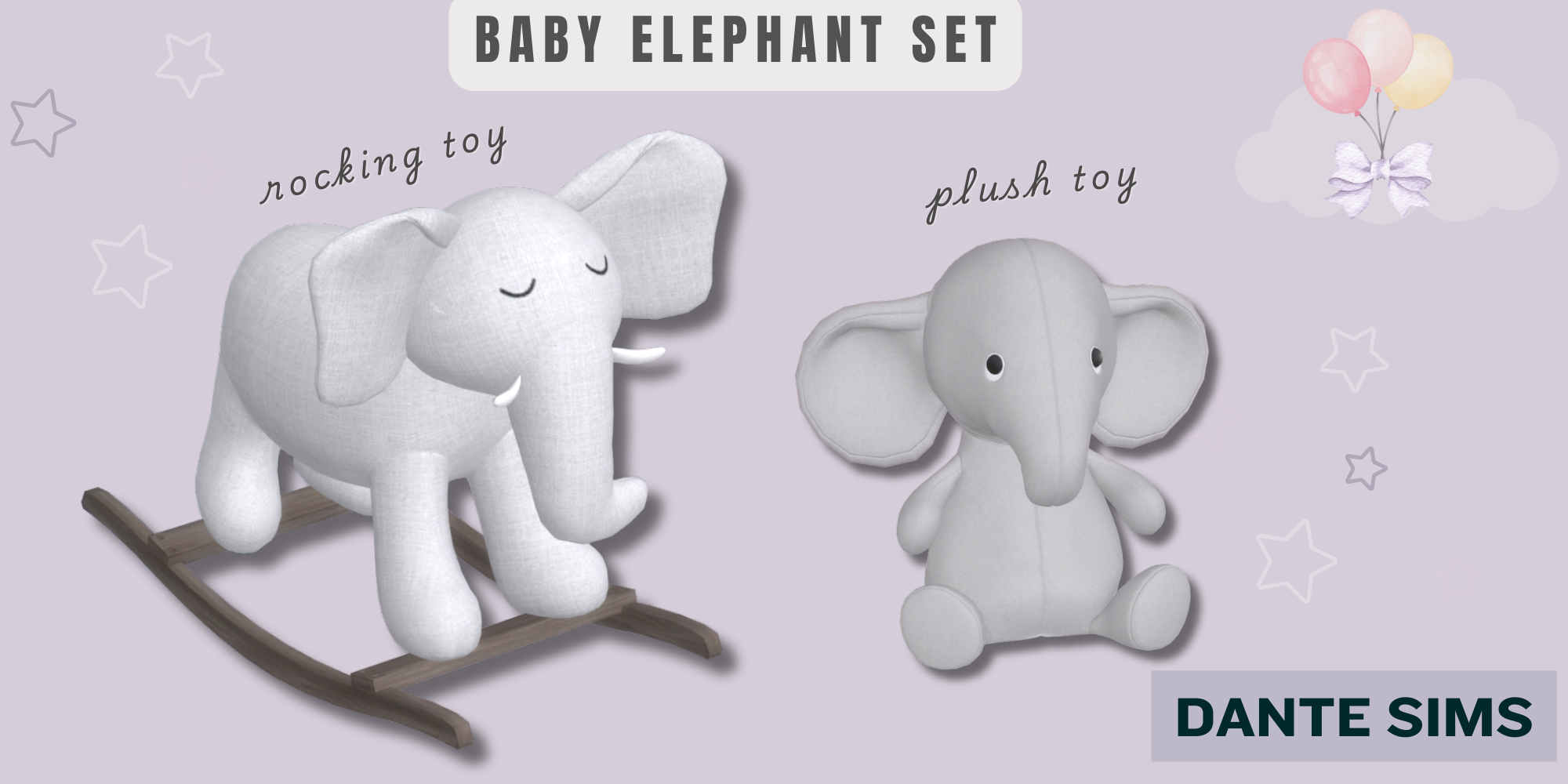 Baby elephant set mod for The Sims 4 