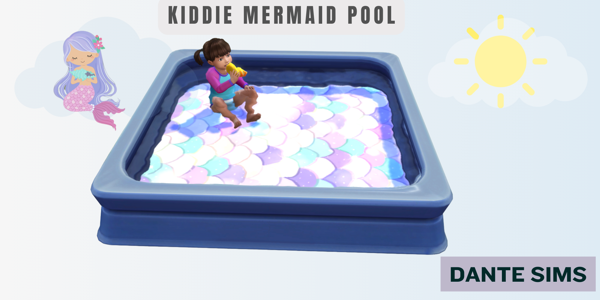 Kiddie Mermaid pool mod for The Sims 4 