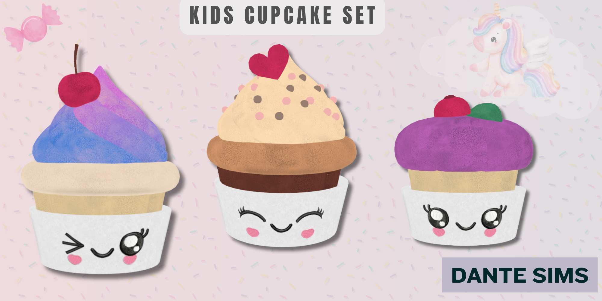 Kids Cupcake plush toys - set mod for The Sims 4 