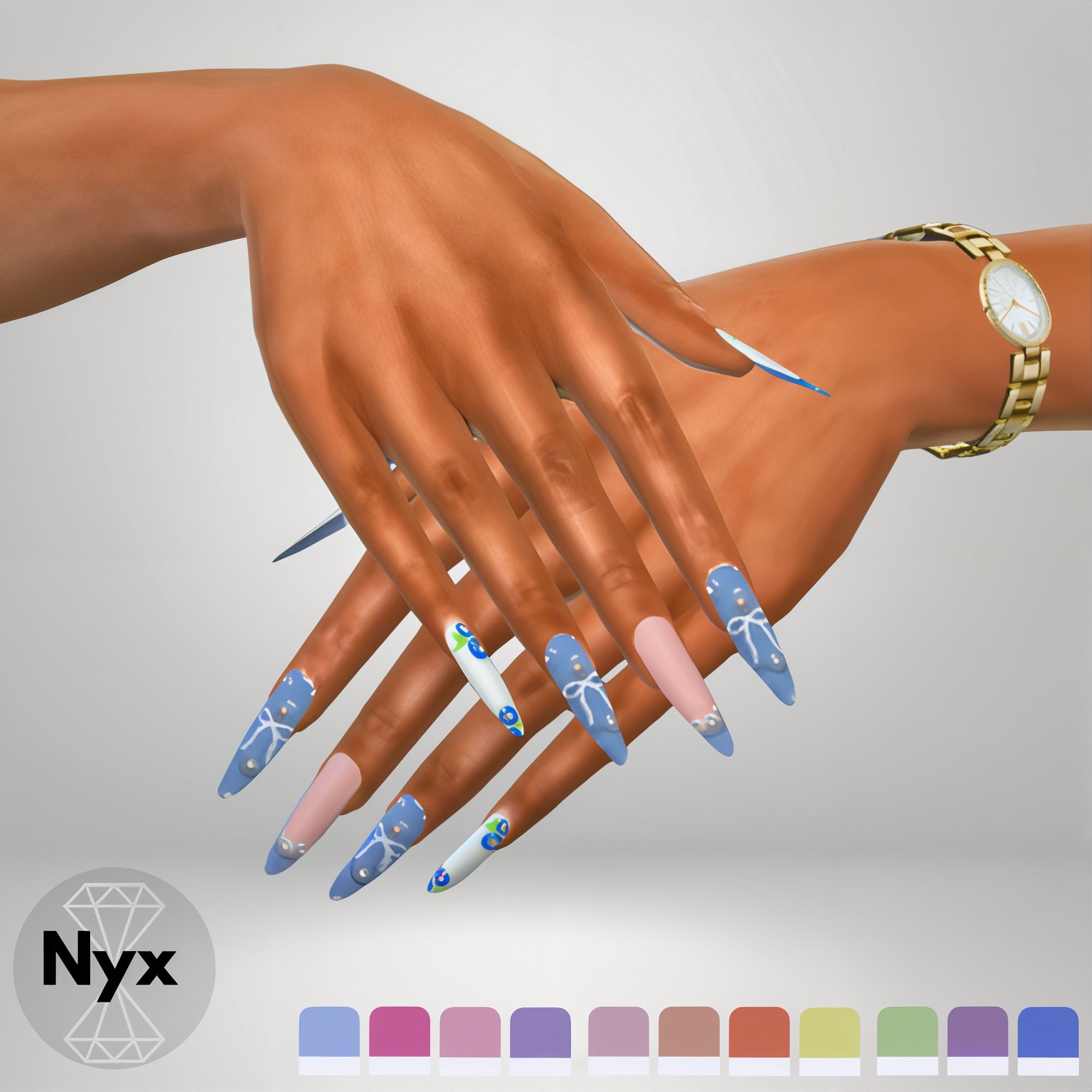 Kawaii nails set 04 mod for The Sims 4 