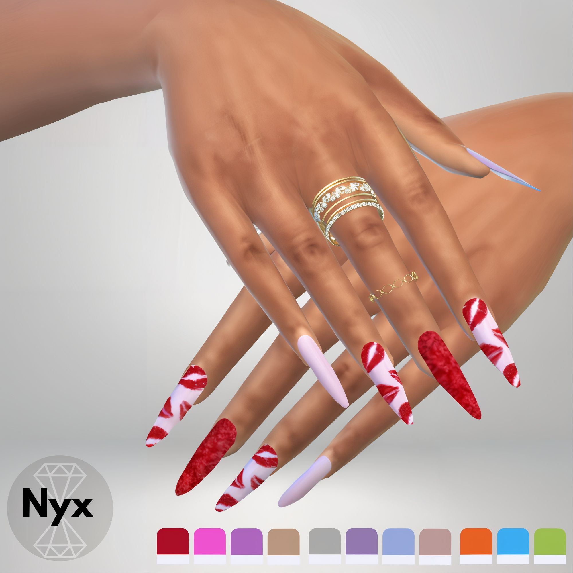 Glitter nails set 09 mod for The Sims 4 