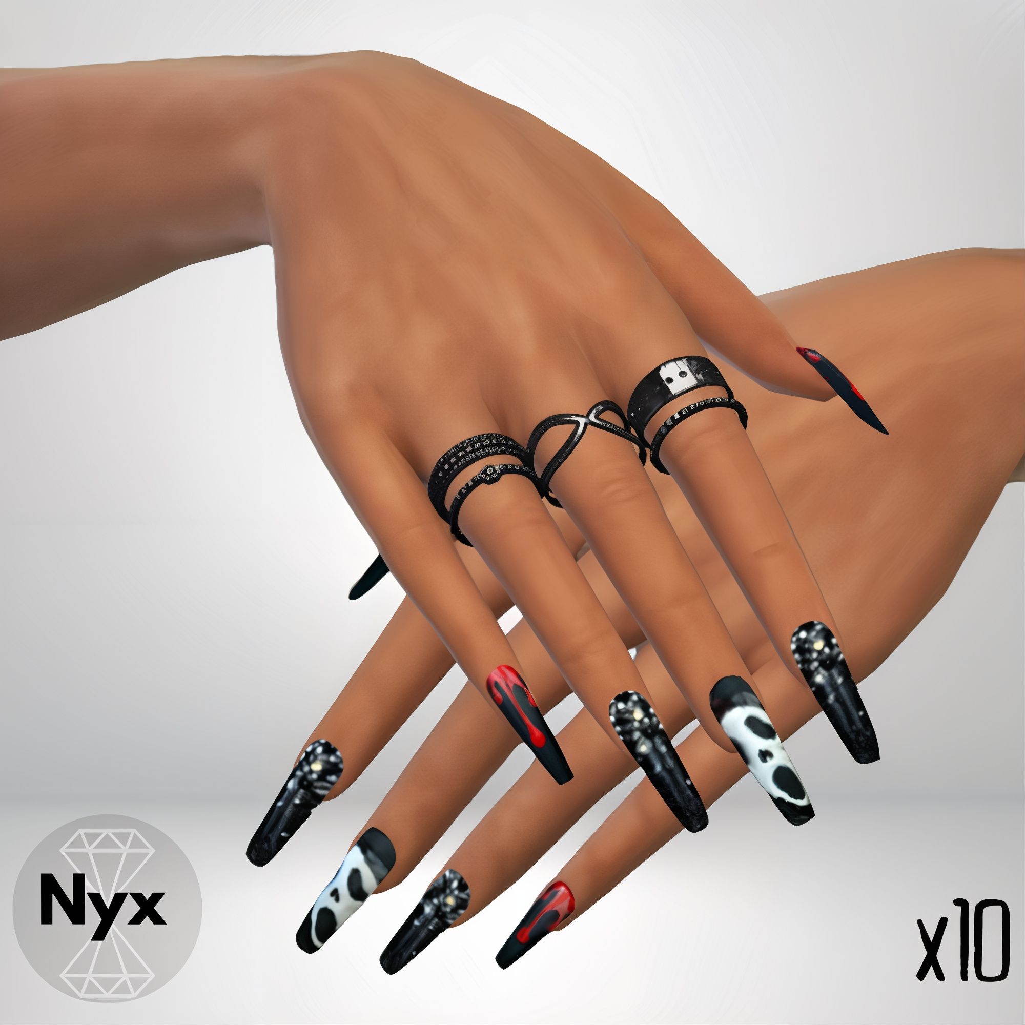 Halloween nails set 10 mod for The Sims 4 