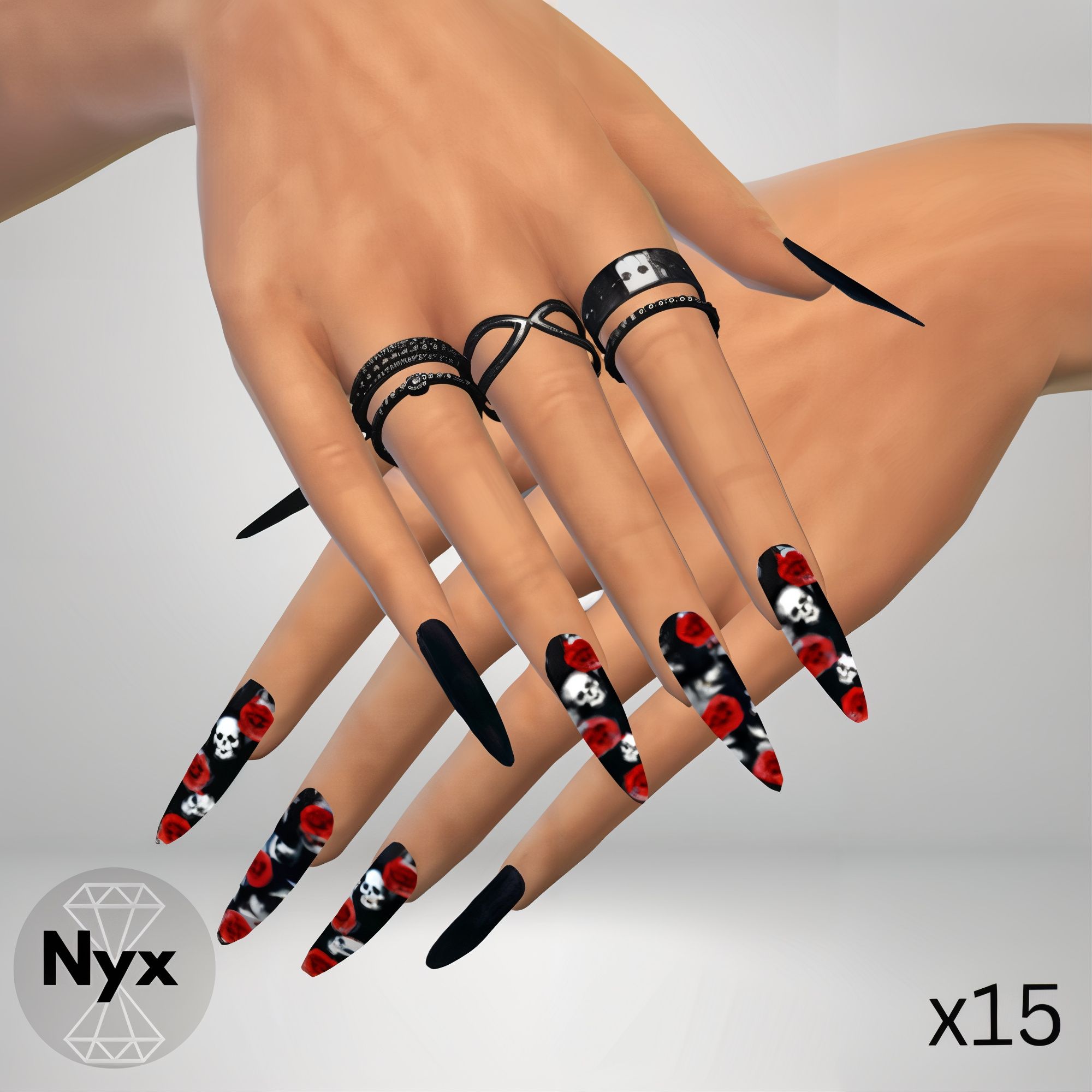 Goth nails set 14 mod for The Sims 4 