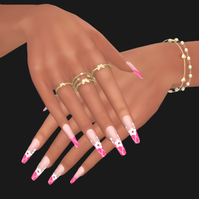 Spring nails set 19 mod for The Sims 4 