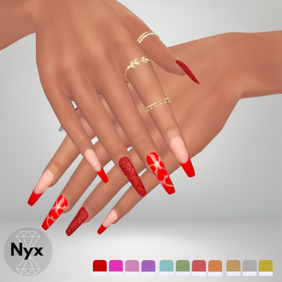 Glitter nails set 22 mod for The Sims 4 