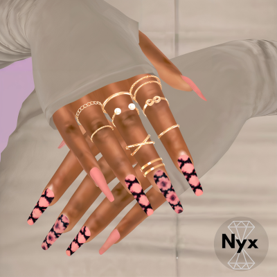 Abstract nails set 27 mod for The Sims 4 