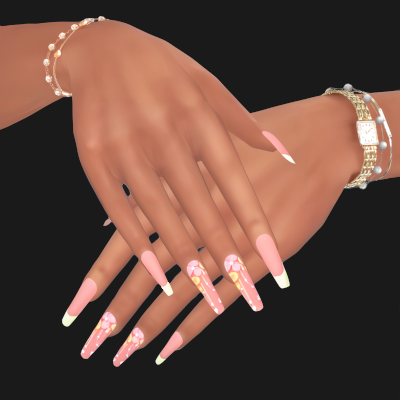 Spring nails set 30 mod for The Sims 4 