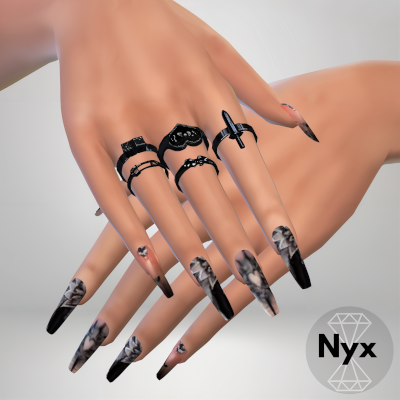 Goth nails set 53 mod for The Sims 4 
