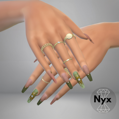 Abstract nails set 59 mod for The Sims 4 