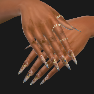 Abstract nails set 60 mod for The Sims 4 