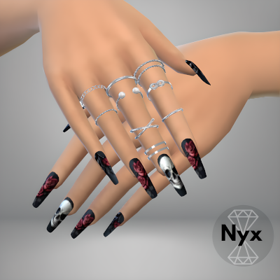 Goth nails set 96 mod for The Sims 4 