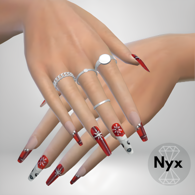 Xmas nails set 159 mod for The Sims 4 