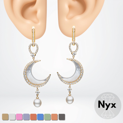 Moon diamond earrings mod for The Sims 4 