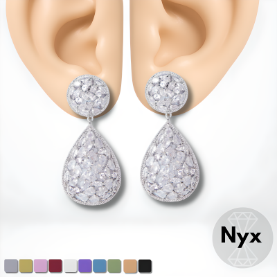 Crystal Tear drop Galaxy Earrings mod for The Sims 4 