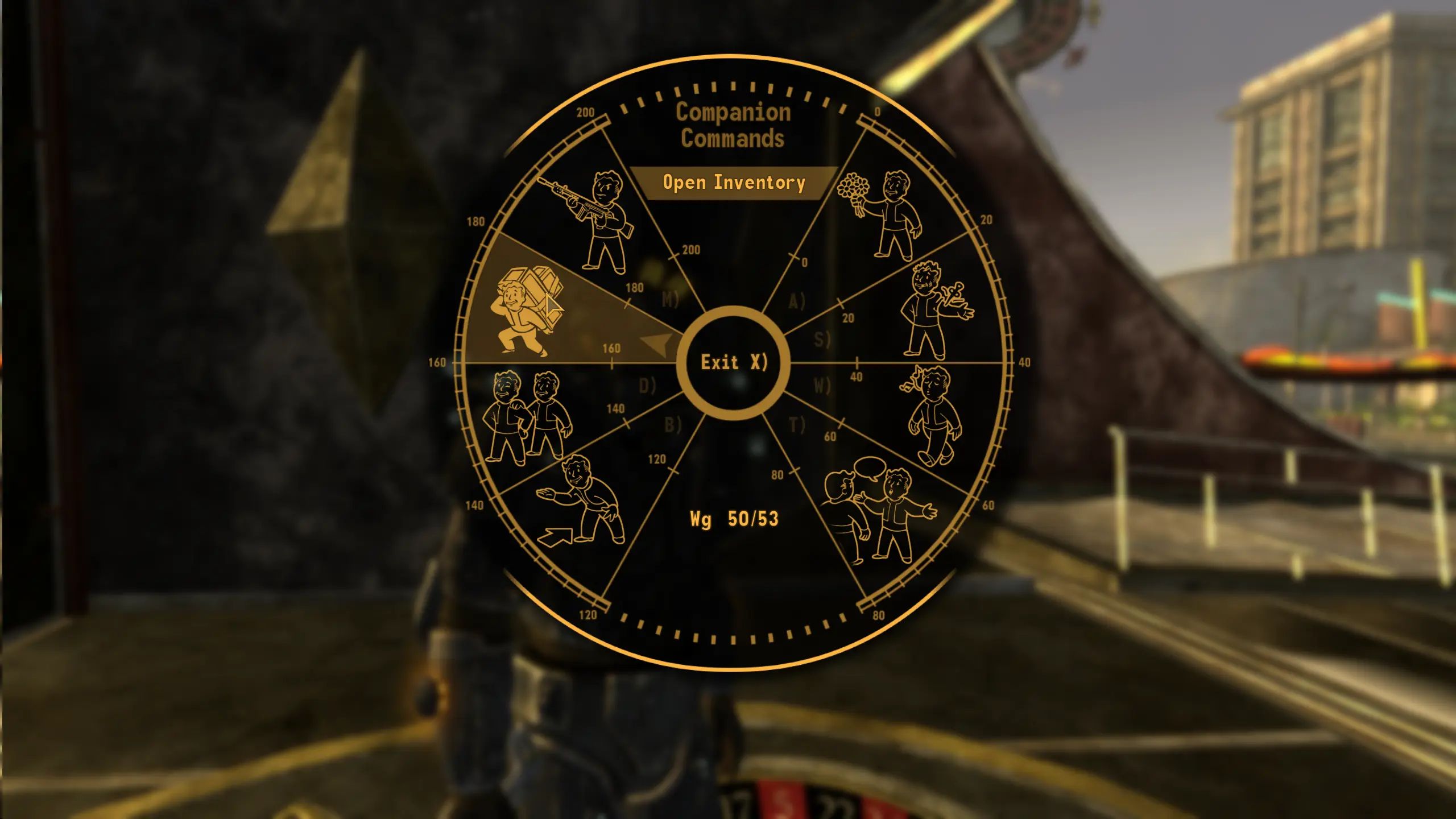 Clean Companion Wheel mod for Fallout: New Vegas