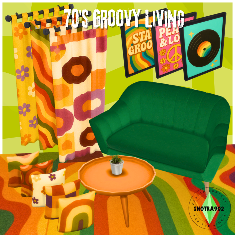 70's Groovy Living mod for The Sims 4 