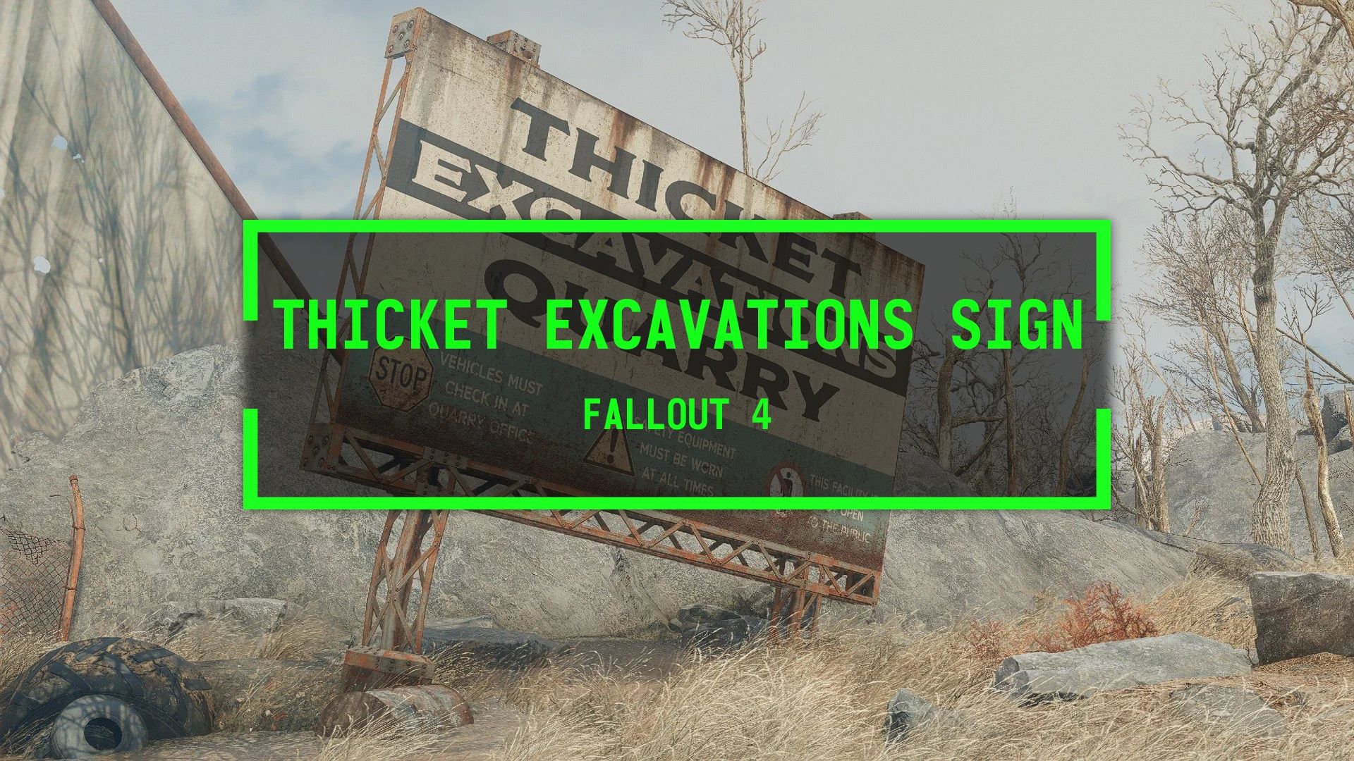 Thicket Excavations Sign (2K - 4K) mod for Fallout 4