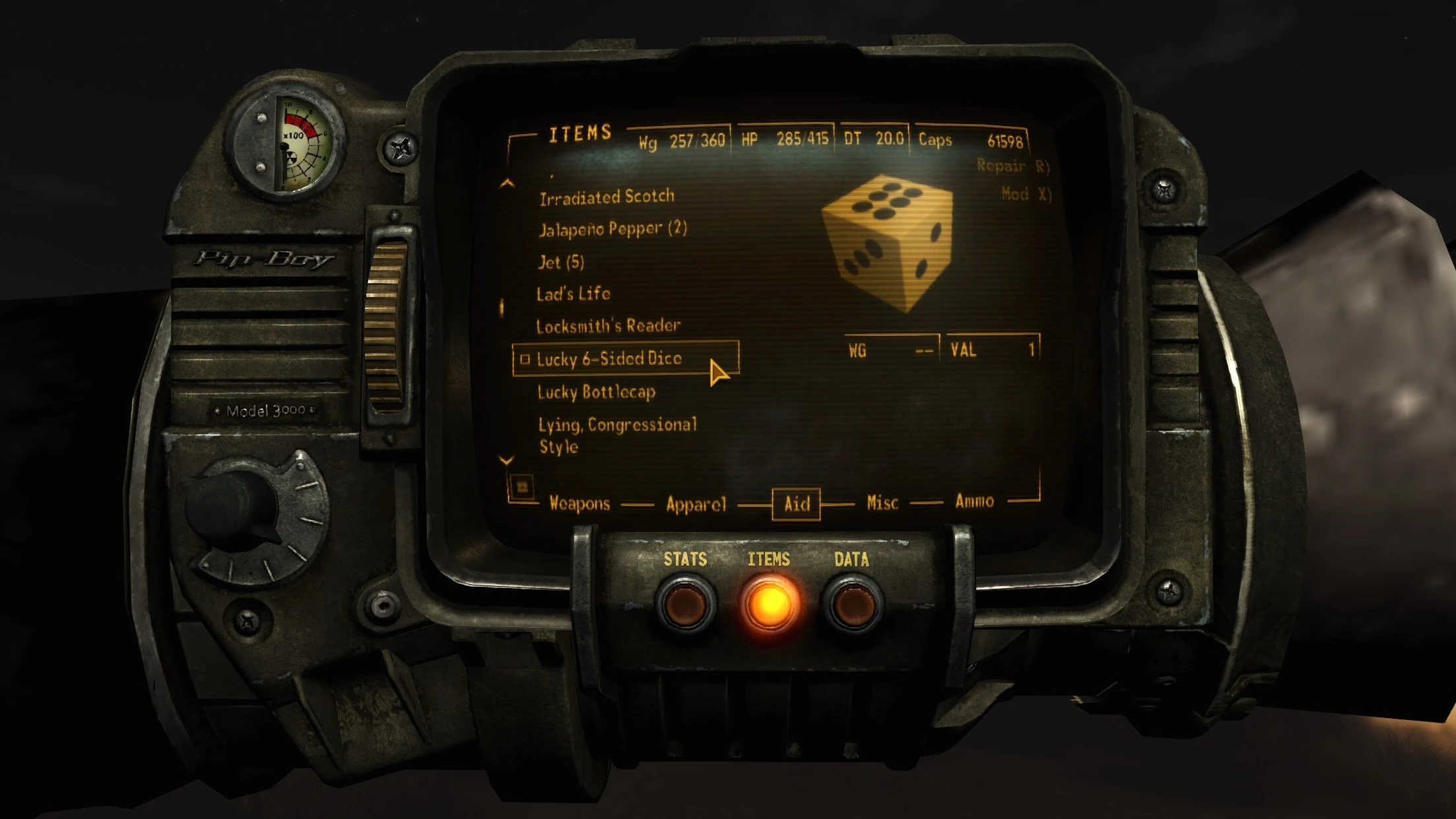 Bottlecap Flip and Dice Roll mod for Fallout: New Vegas