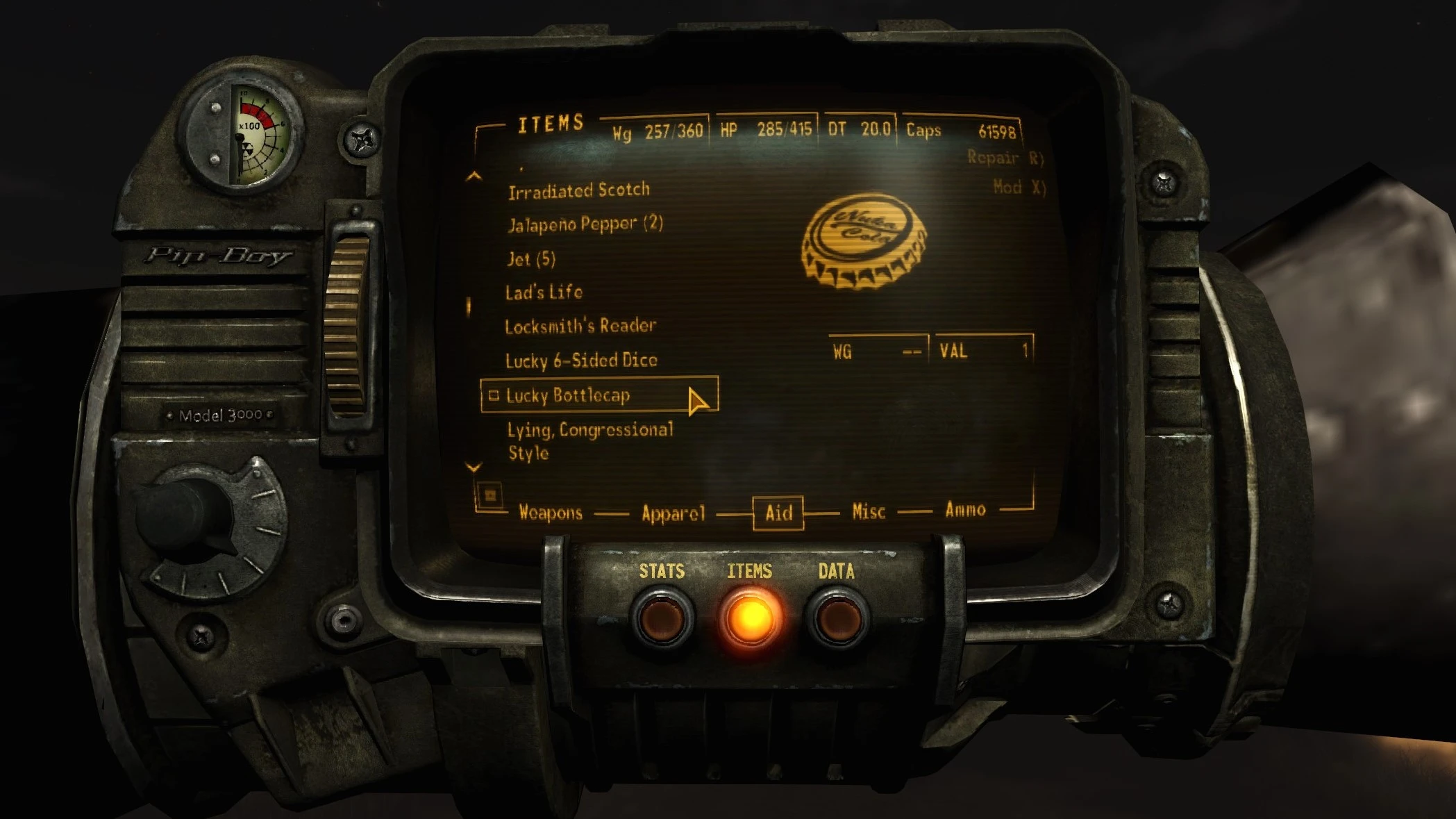 Bottlecap Flip and Dice Roll mod for Fallout: New Vegas