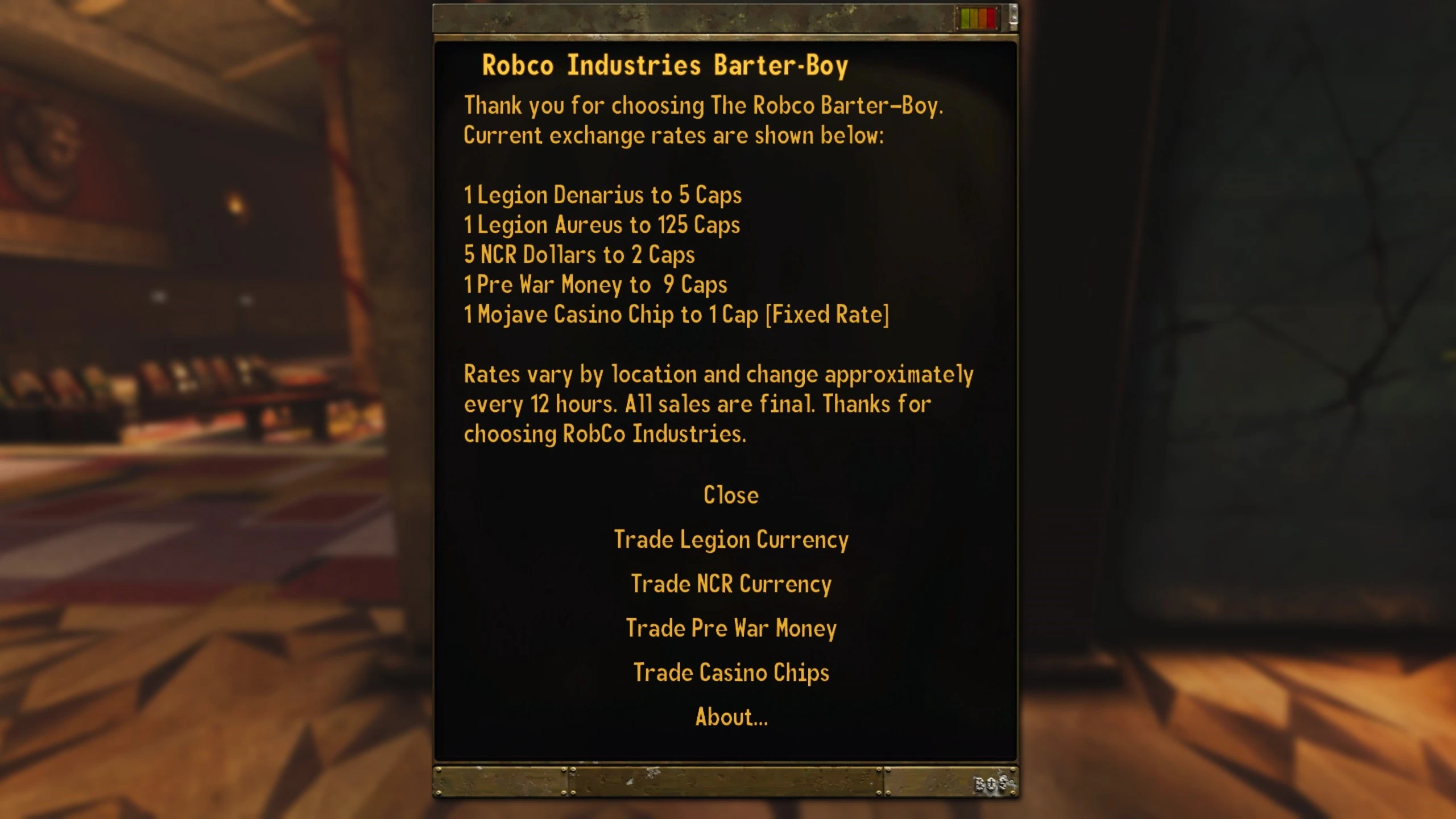 Barter-Boy Currency Conversion Terminals mod for Fallout: New Vegas