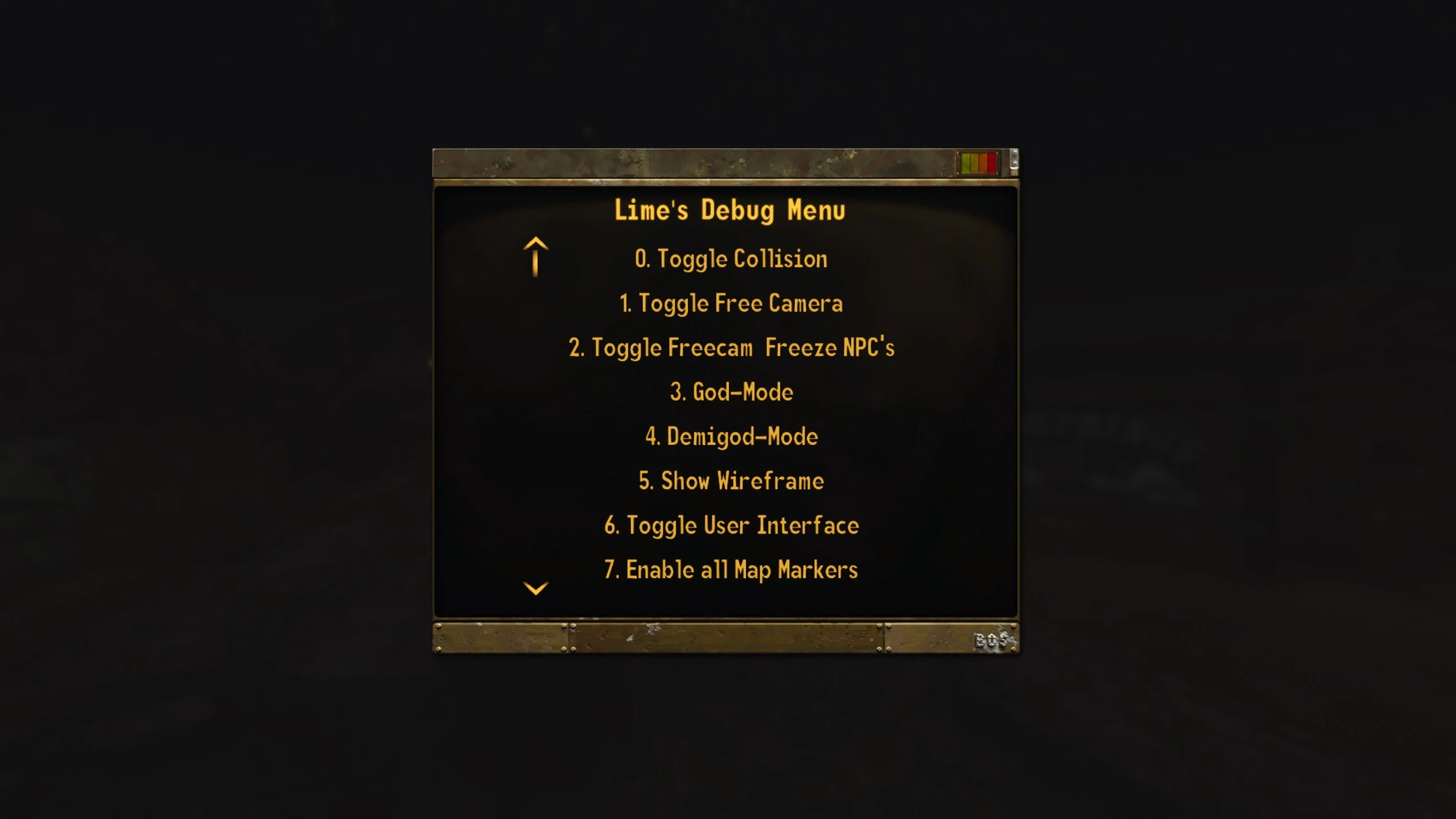 Lime's Debug Tool mod for Fallout: New Vegas