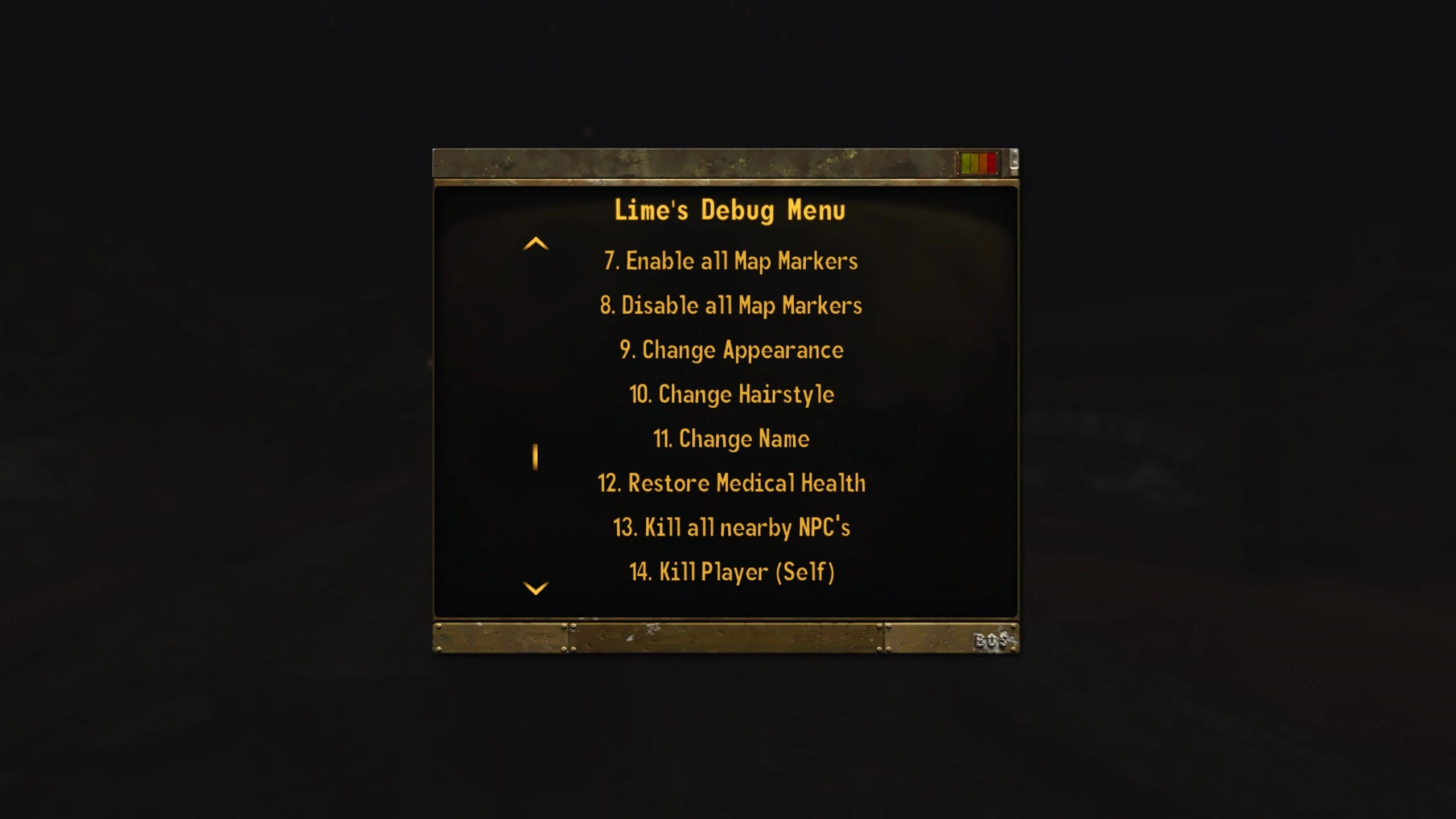 Lime's Debug Tool mod for Fallout: New Vegas