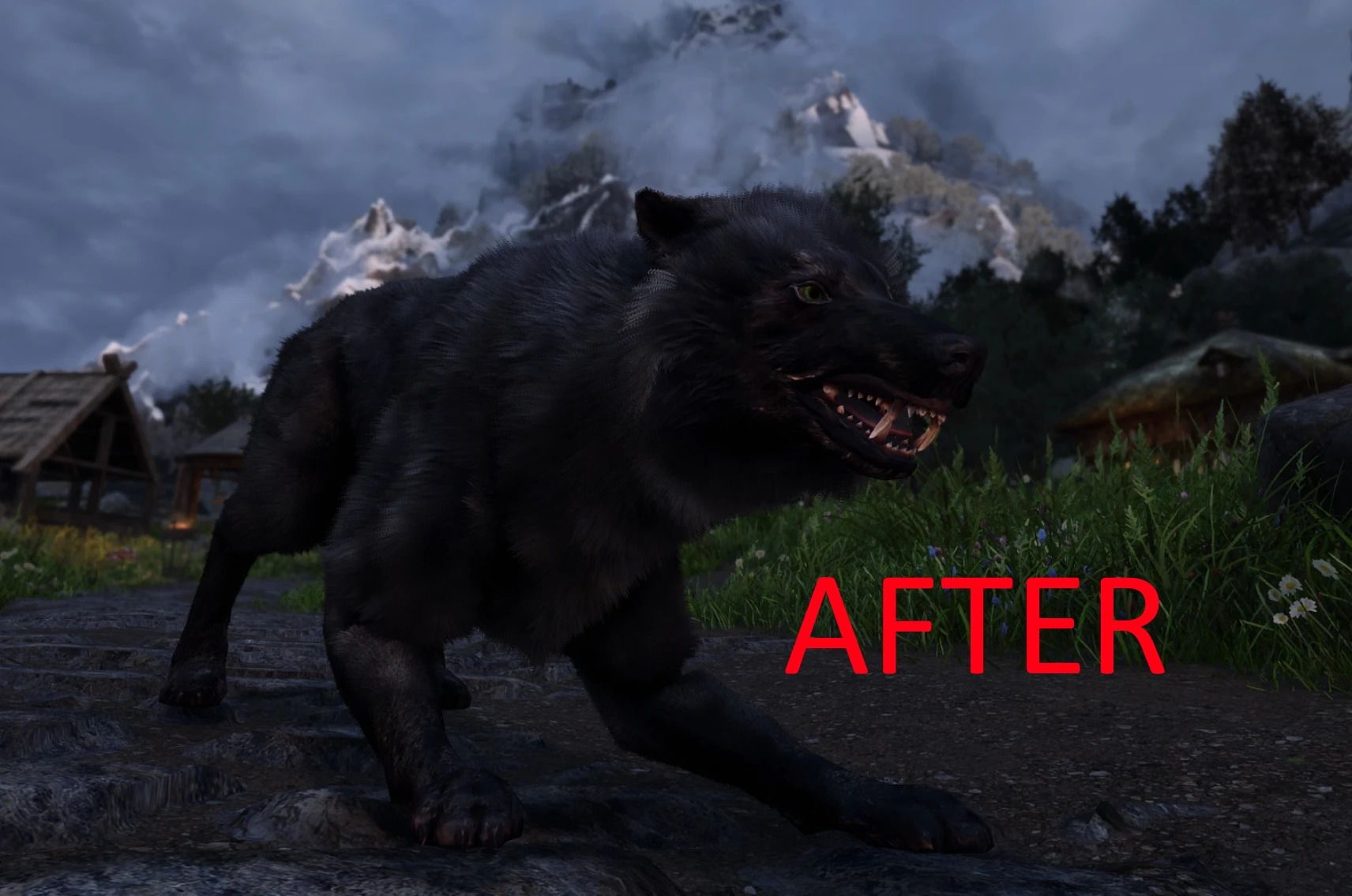 Vanilla Wolf Texture Upscaled (Works For Fluffworks) mod for The Elder Scrolls V: Skyrim Special Edition