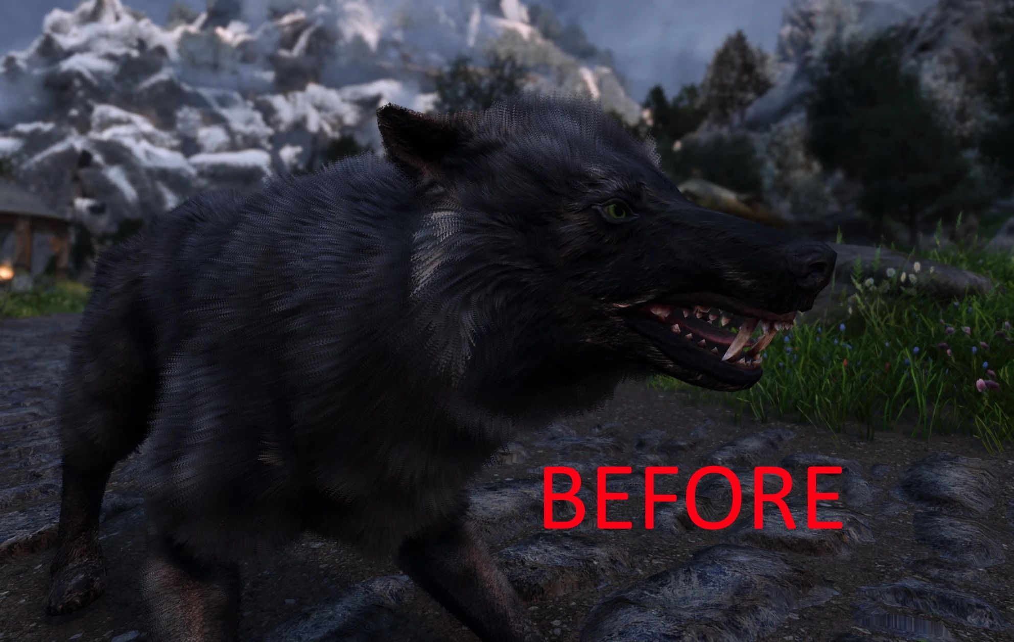 Vanilla Wolf Texture Upscaled (Works For Fluffworks) mod for The Elder Scrolls V: Skyrim Special Edition