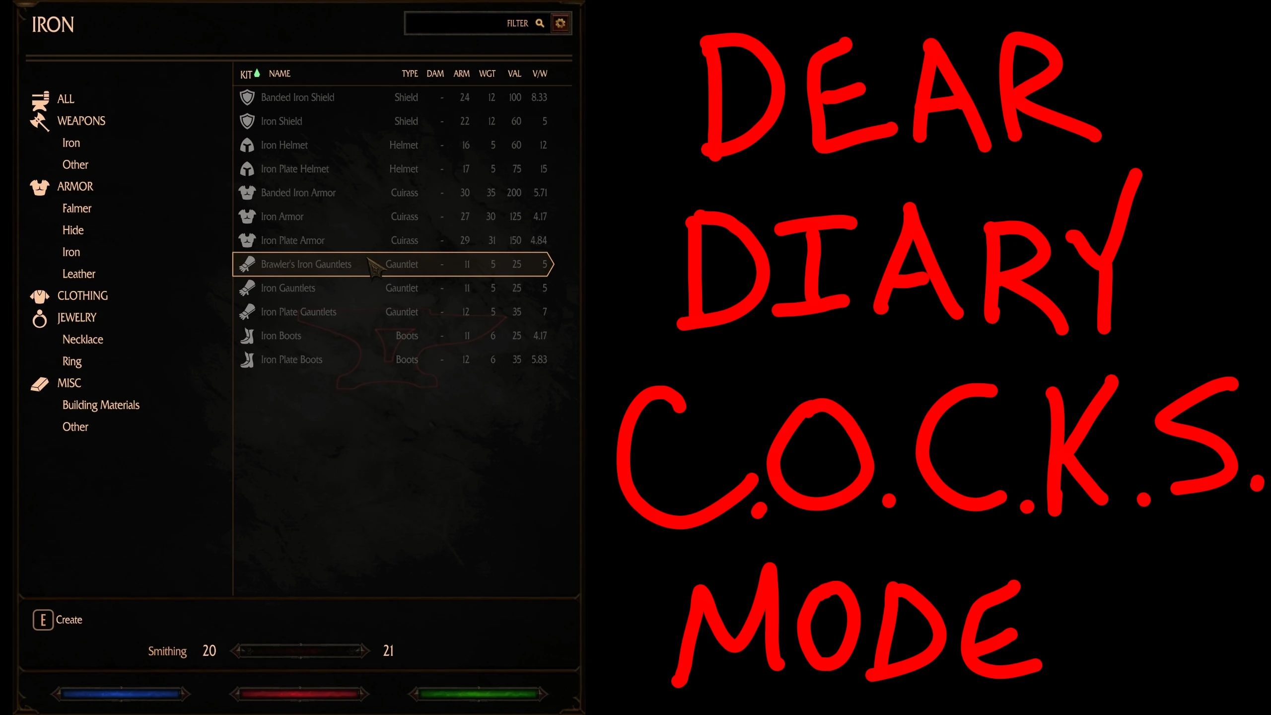 Dear Diary C.O.C.K.S. Mode mod for The Elder Scrolls V: Skyrim Special Edition