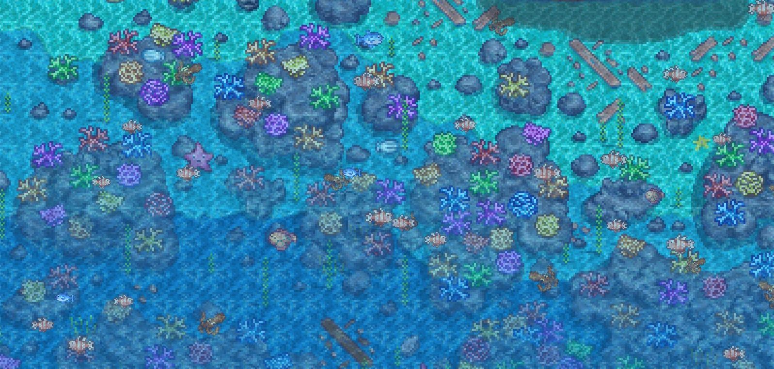 Visible Fish - see catchable fish in the water mod for Stardew Valley