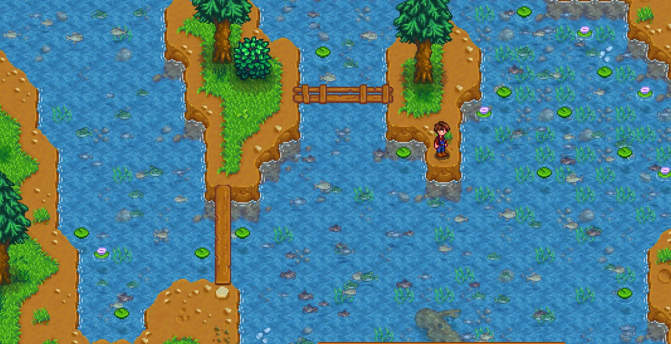 Visible Fish - see catchable fish in the water mod for Stardew Valley