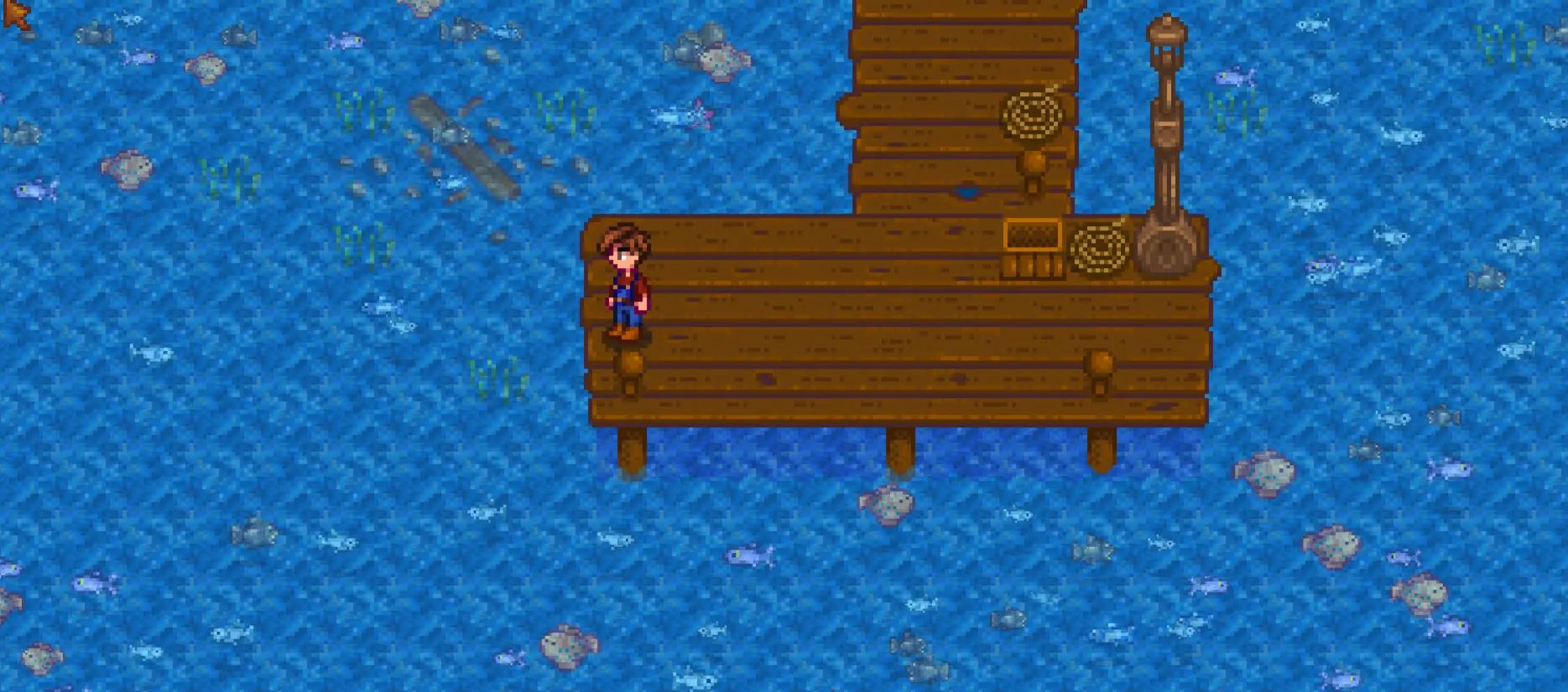 Visible Fish - see catchable fish in the water mod for Stardew Valley