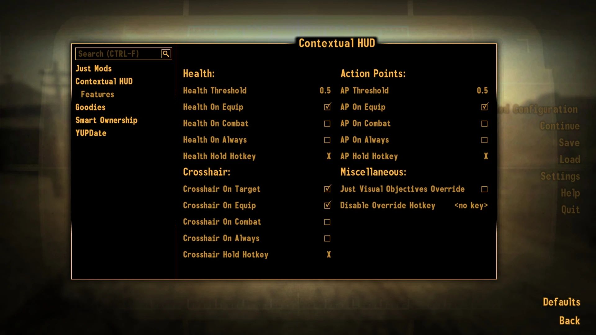 Contextual HUD Redone (ESPless) mod for Fallout: New Vegas